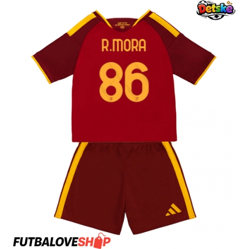 Dres AS Roma Rodrigo Mora #86 Domáci pre deti 2026-27 Krátky Rukáv (+ trenírky)